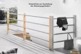Mobile Preview: Holz/Metall Brüstungsgeländer in Buche für die Massivholztreppe Savoy (320 cm Set)