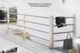 Mobile Preview: Holz/Metall Brüstungsgeländer in Fichte für die Massivholztreppe Savoy (320 cm Set)