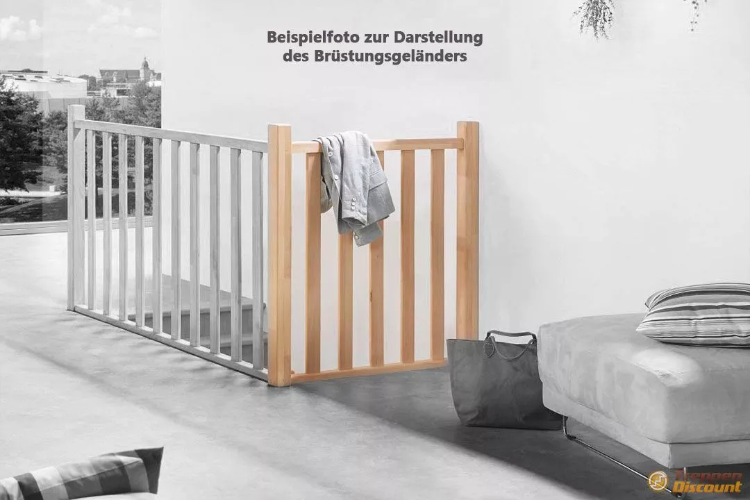 Holzsäulen Brüstungsgeländer in Buche für die Massivholztreppe Savoy (100 cm Set)